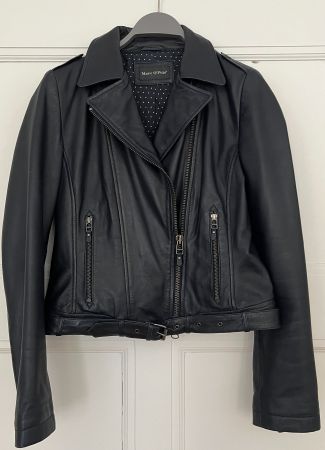 Marc O'Polo Lederjacke in Dunkelblau