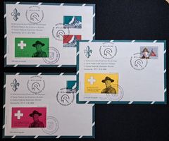 3 Sonderbriefe 6. Schweizerisches Pfadilager 1966 Vignetten