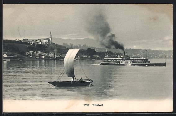 Ansichtskarten: Thalwil, Dampfer auf Rundfahrt, Blick au – Gebraucht aus Berlin von bartko-reher