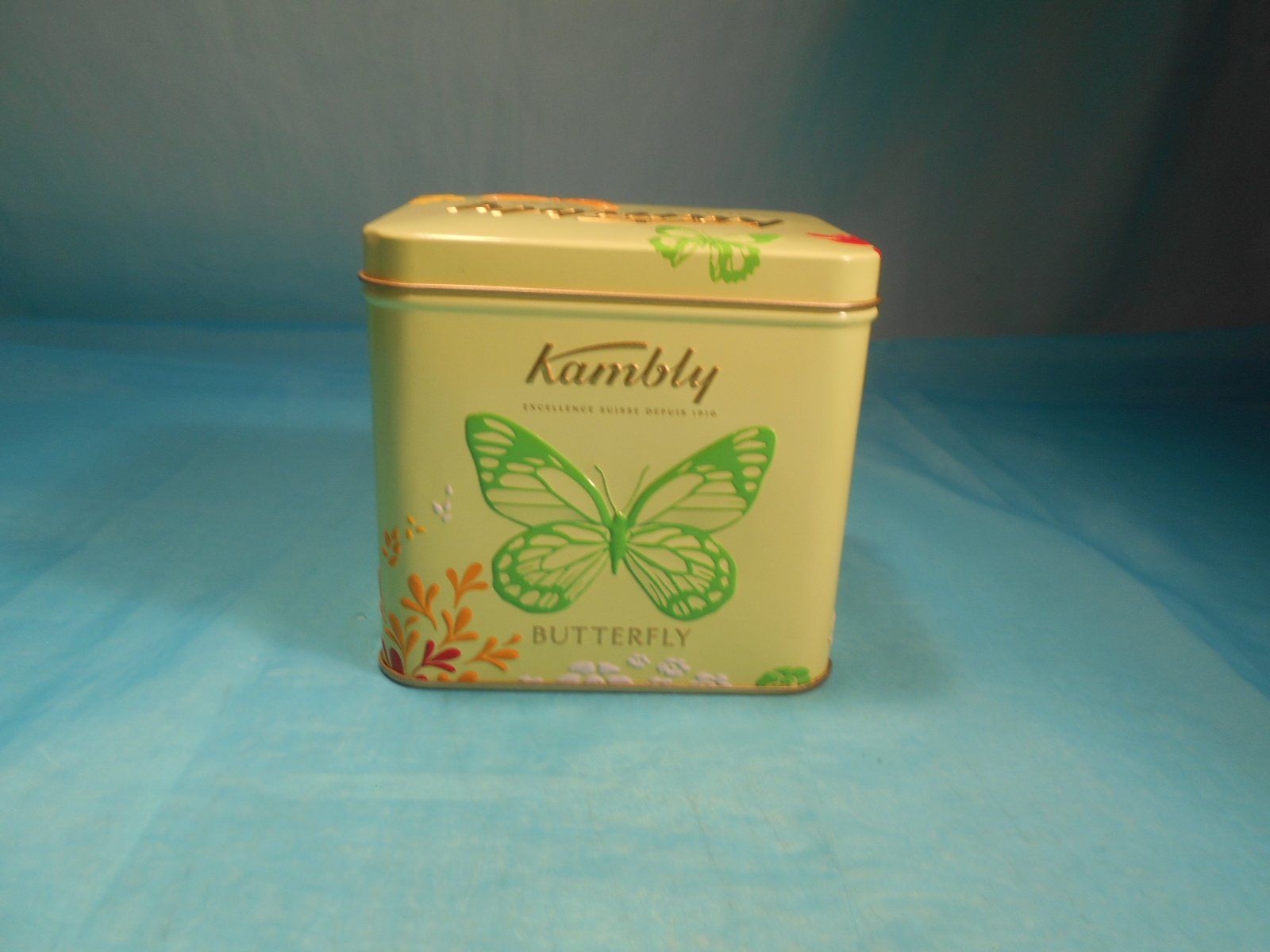 Kambly Altro in Decorazioni & Accessori: Kambly Blechbüchse mit Schmetterlingen, hellgrün – Usato da Bellach venduto da JingleCherry 2