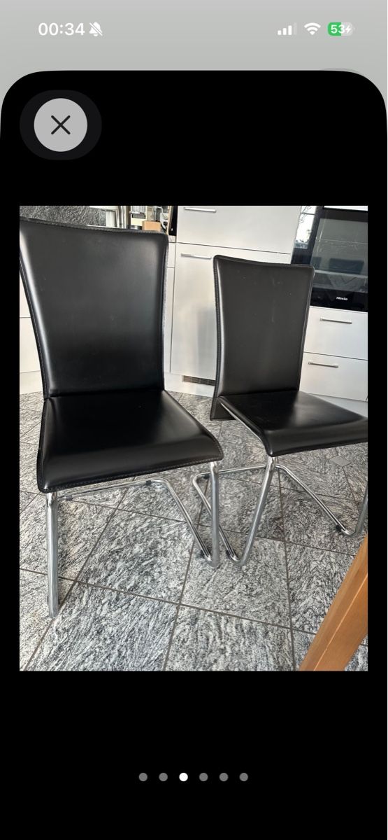 Pfister Chaises: 6 Frei-schwinger Stühle echtleder – D'occasion à Männedorf par Werniana 1