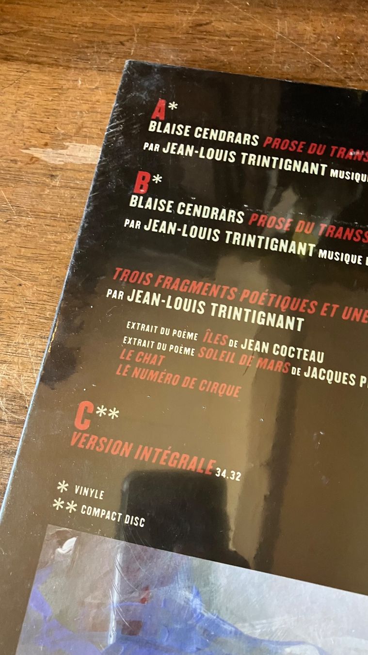 Vinyles: Vinyle Prose Transibérien Cendrars Trintignant numéroté ! – D'occasion à St-Cierges par LeRegain 4