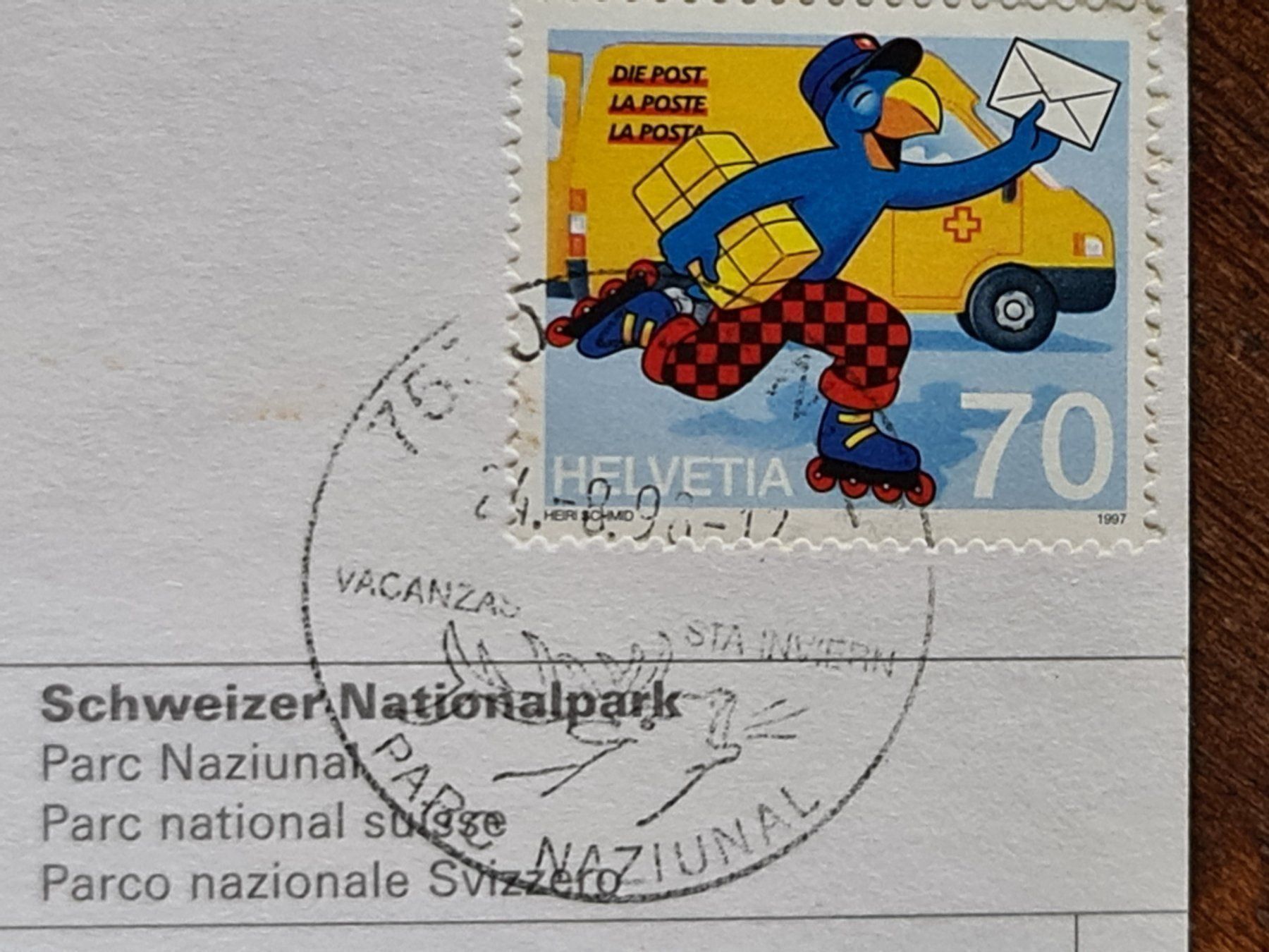 Ansichtskarten: Ansichtskarte Parc Naziunal 1998 – Gebraucht aus Dintikon von Vexi 1