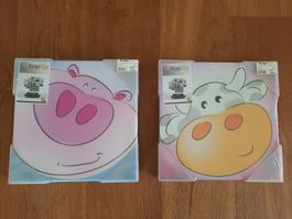 NEU - Bilder / Leinwand für Kinderzimmer - Tiere - 2er Set