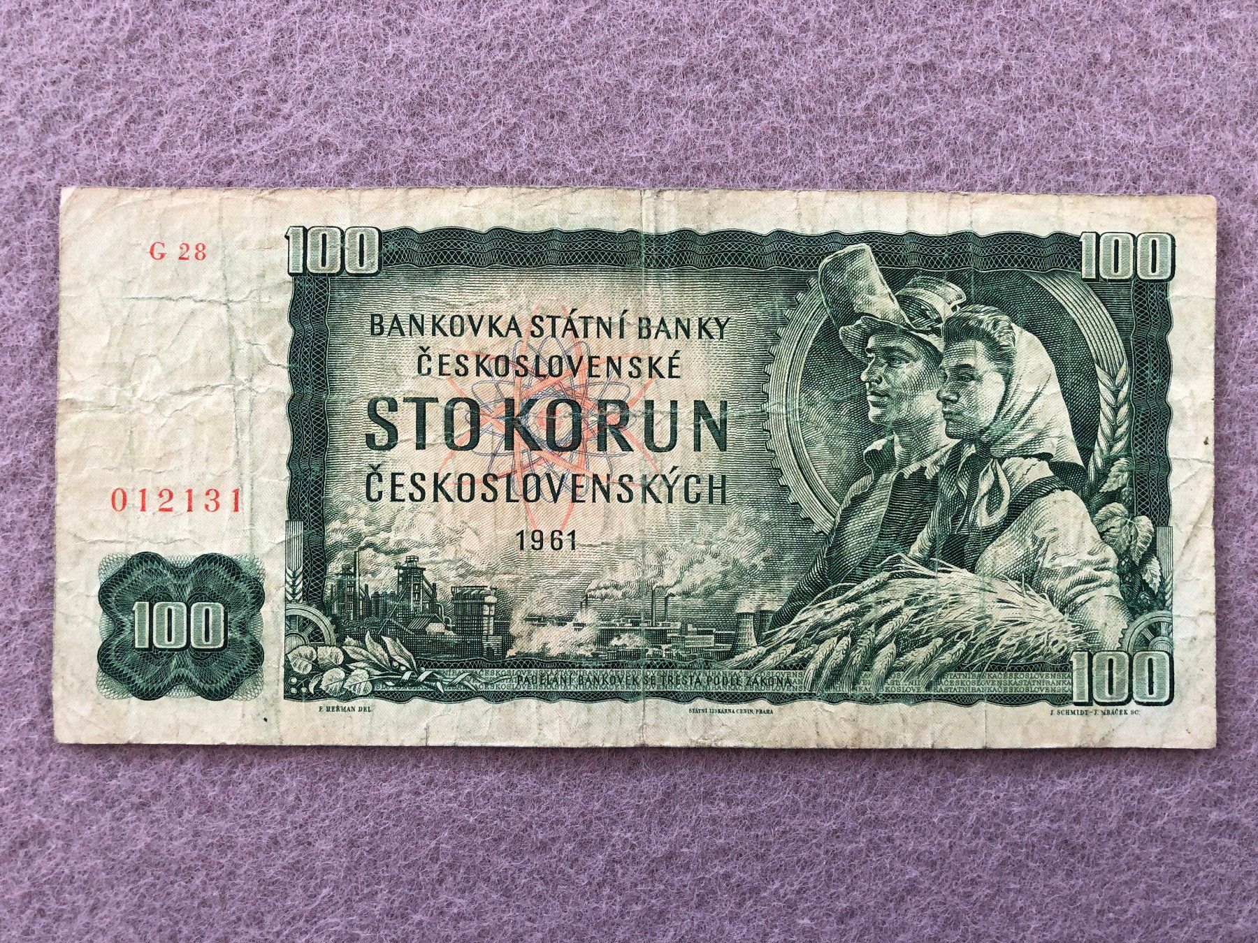 Banconote: Tschechoslowakei 1961 - 100 Kronen / Korun – Usato da Pfäffikon SZ venduto da Sieben77