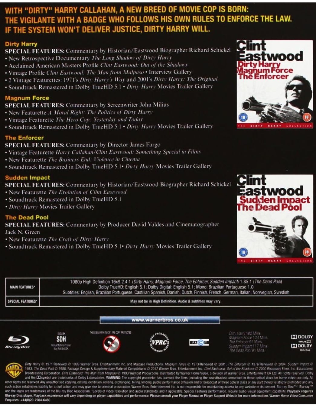 Tutti i DVDs: Dirty Harry Collection [Blu-ray] – Nuovo e nell'imballaggio originale da Eschen venduto da 33shaggy33 1