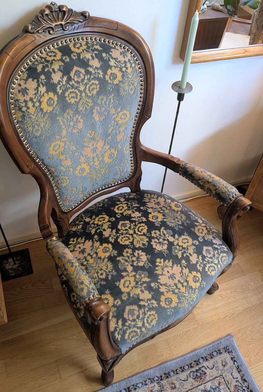 Sessel: Vintage Sessel / Fauteuil mit Blumen-Muster  – Gebraucht aus Zürich von Kmrx74 4