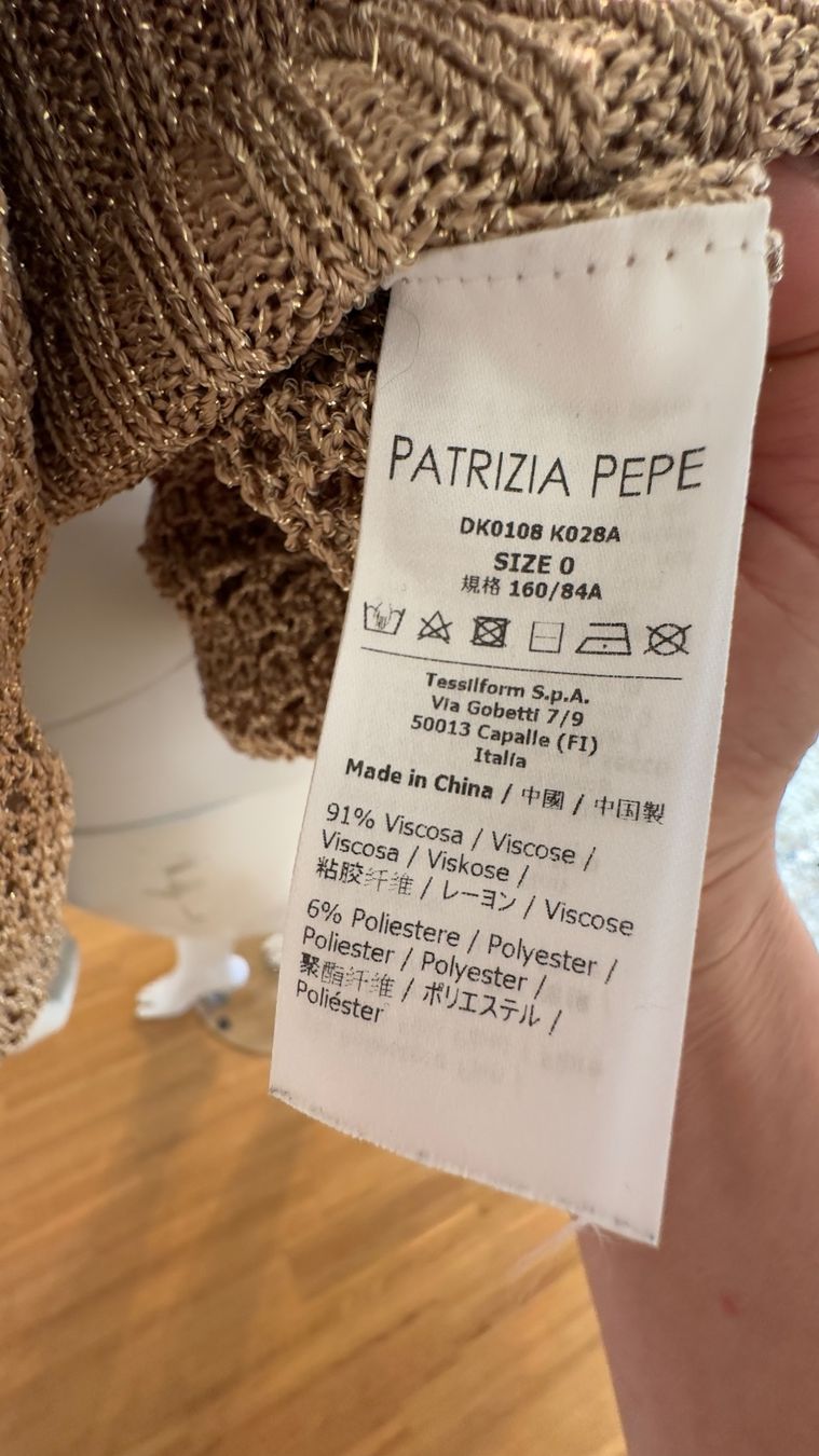 Patrizia Pepe Maglioni & Felpe: Pullover von Patrizia Pepe | Gr. S | gold | Netzoptik – Nuovo (secondo la descrizione) da Kilchberg ZH venduto da nad_6dwp 7