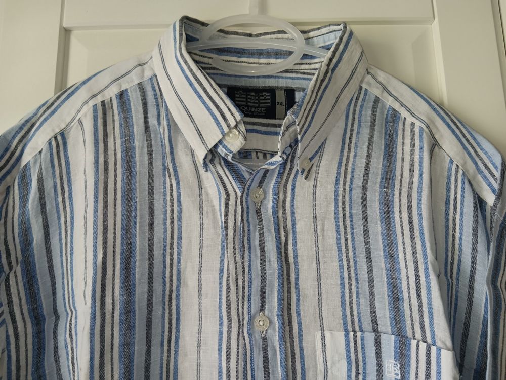 SERGE BLANCO "15" Chemise en lin / Leinen Hemd XXL 2