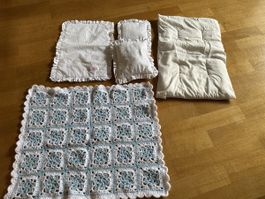 Puppenbett decke /kissen  5 tlg