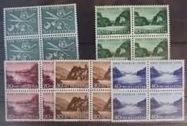 4323) B76-80, Pro Patria im 4-Block postfrisch/ falz Kt. 41