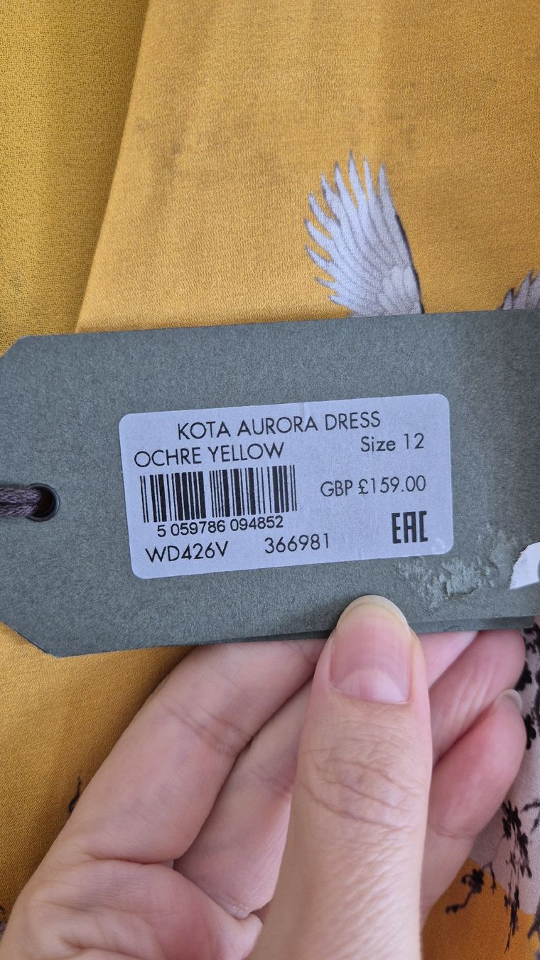 Allsaints Vestiti: Allsaints Kleid  Gr.S Senfgelb mit Kraniche – Usato da Winterthur venduto da ann_7lxx 2