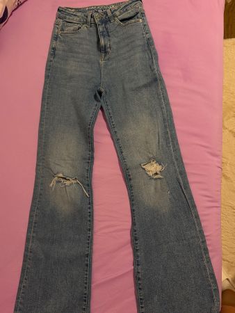 Pantalon jeans American bleu taille S haute occasion