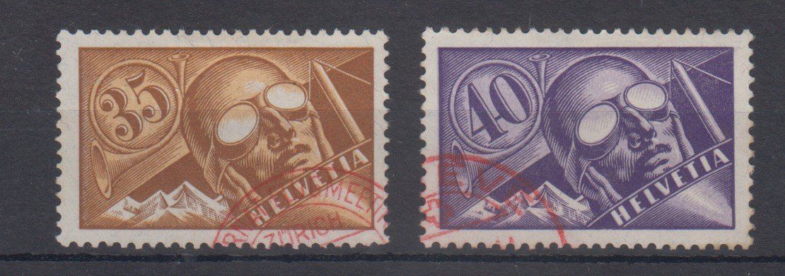 Tutti i francobolli: Poste aérienne n° 6 - 7 oblitéré 185.-- – Usato da Boécourt venduto da Denteles66