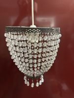 Lampenschirm mit Perlen, Metal lgrau guter Zustand