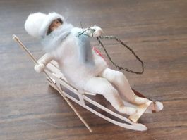 Weihnachtsschmuck antik Watte Schlitten