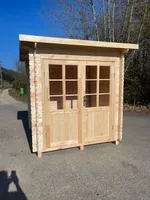 Blockhaus mit Pultdach  BxT 190x160cm     PEFC 100%