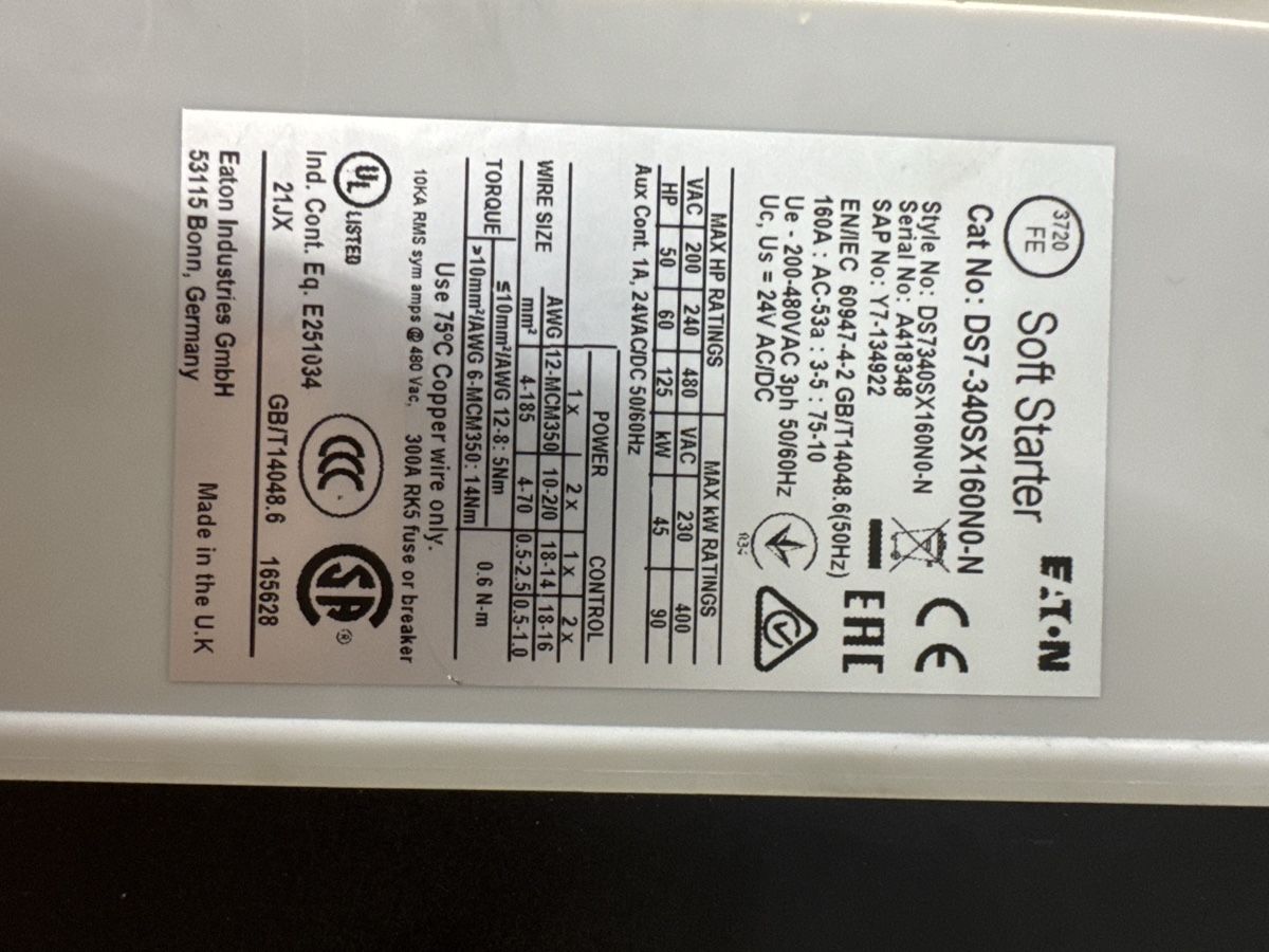 Eaton Componenti elettronici: Eaton Soft Starter ds7-340sx160n0-n – Nuovo (secondo la descrizione) da Hägglingen venduto da Lukas_7 1