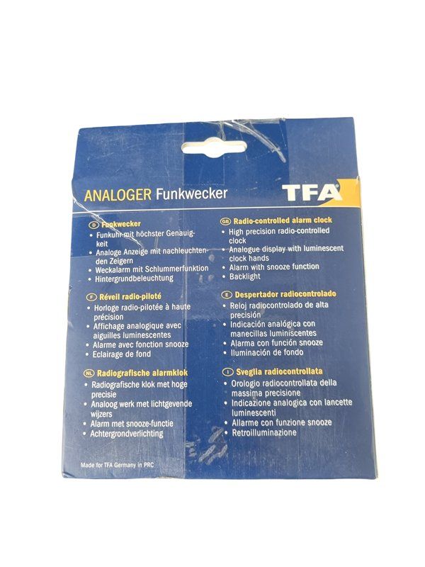 Sveglie: TFA DOSTNANN, Analoger Funkwecker – Nuovo (secondo la descrizione) da Wangen b. Olten venduto da Restwert_Wangen 1