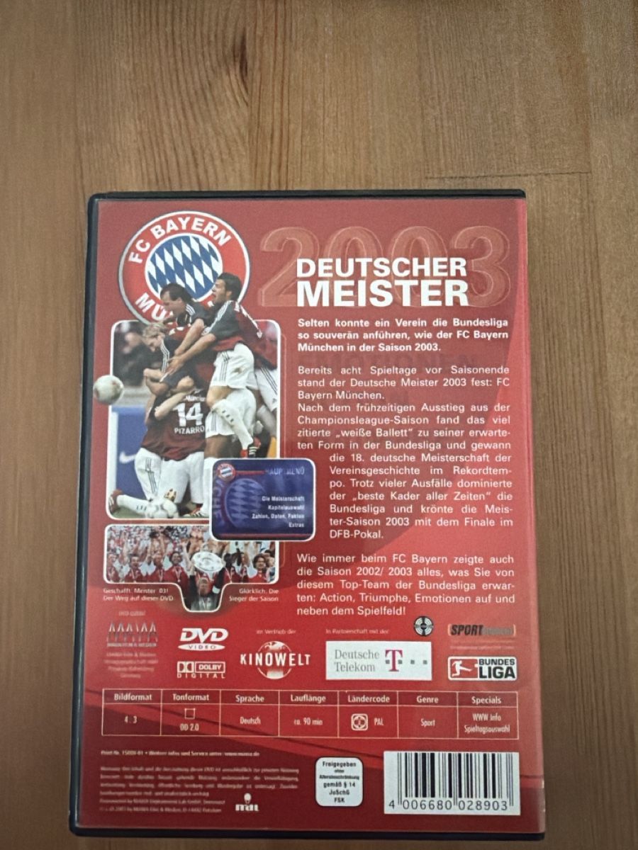 Tutti i DVDs: FC Bayern M. DEUTSCHER MEISTER 2003 DVD – Nuovo (secondo la descrizione) da Gelterkinden venduto da LPKAL 1