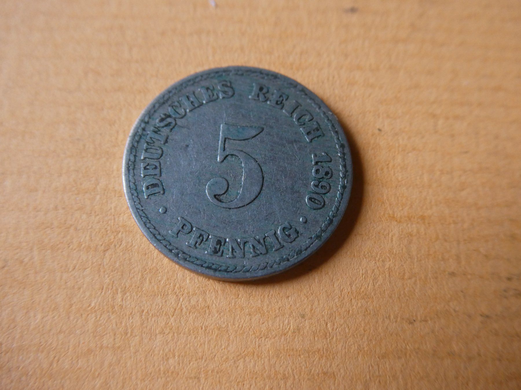 Alle Münzen: Dt. Reich 1889 D, 5 Pfennig – Gebraucht aus Hinterforst von Rohusri
