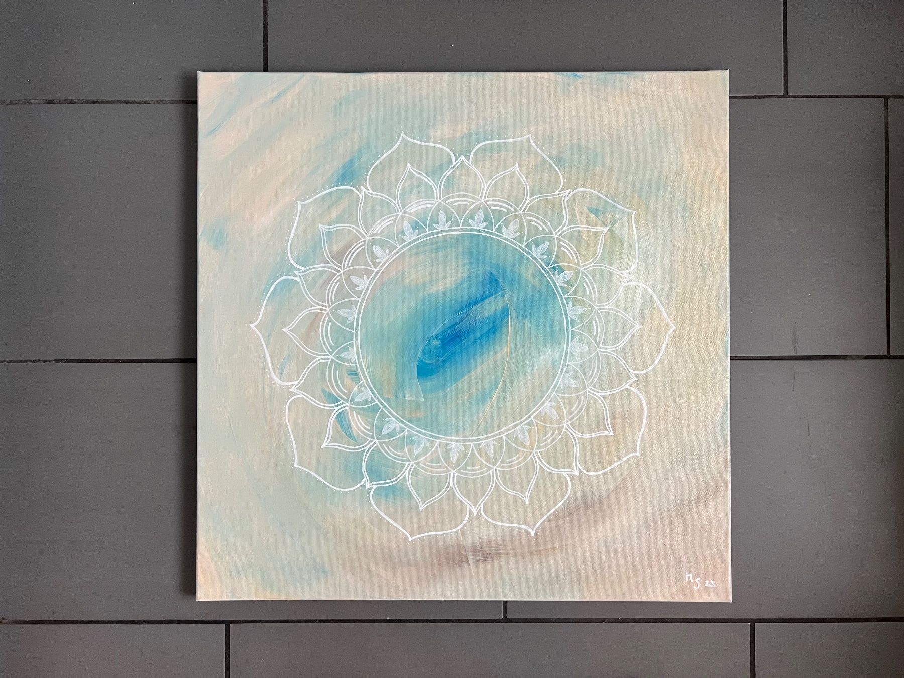 Dipinti: 60x60cm Bild Mandala "Lifeforce" – Nuovo e nell'imballaggio originale da Urdorf venduto da manuela4