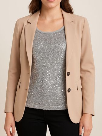 Beige Blazer SHEIN Gr S 36 damen Elegant Klassik Business 35