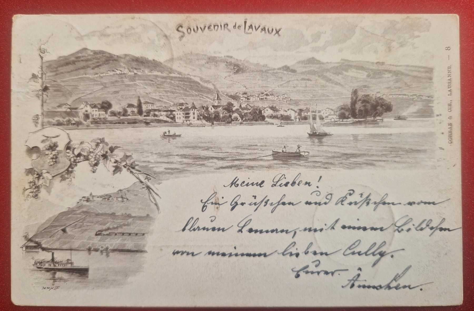 Cartoline postali: Souvenir de Lavaux, rar 1900 – Usato da Melchnau venduto da Arthurius