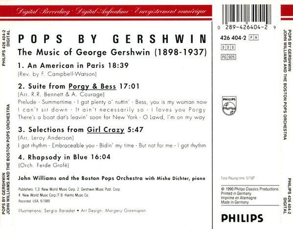 CD: Misha Dichter, John Williams - pops by Gershwin – Usato da Unterbäch venduto da boolic 1