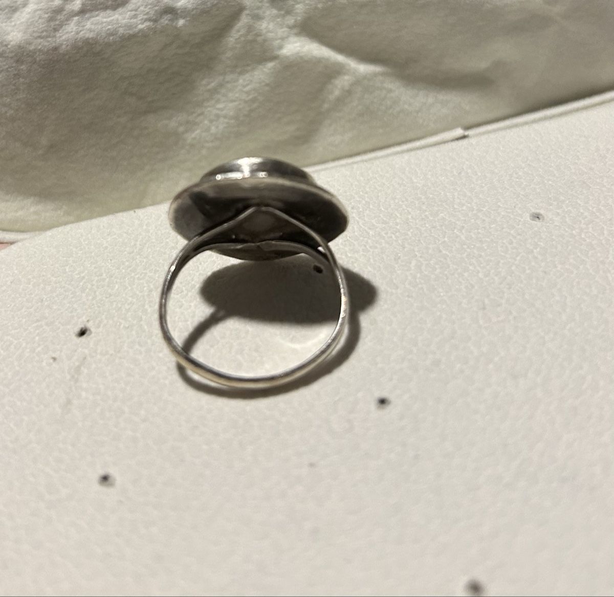 Anelli: Silber Ring mit grünem Stein – Usato da Basel venduto da lenarrari 1