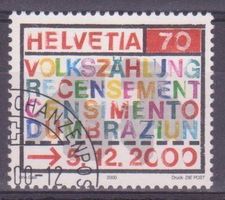 ZNr. 1005 Volkszählung 2000 gestempelt