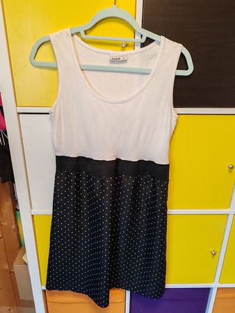Janina Sommerkleid weiss/schwarz Gr. 38 Pünktchen