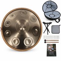 Handpan 55 cm – 9 Töne in d-Moll, 440 Hz, Goldfarben 4,2 KG