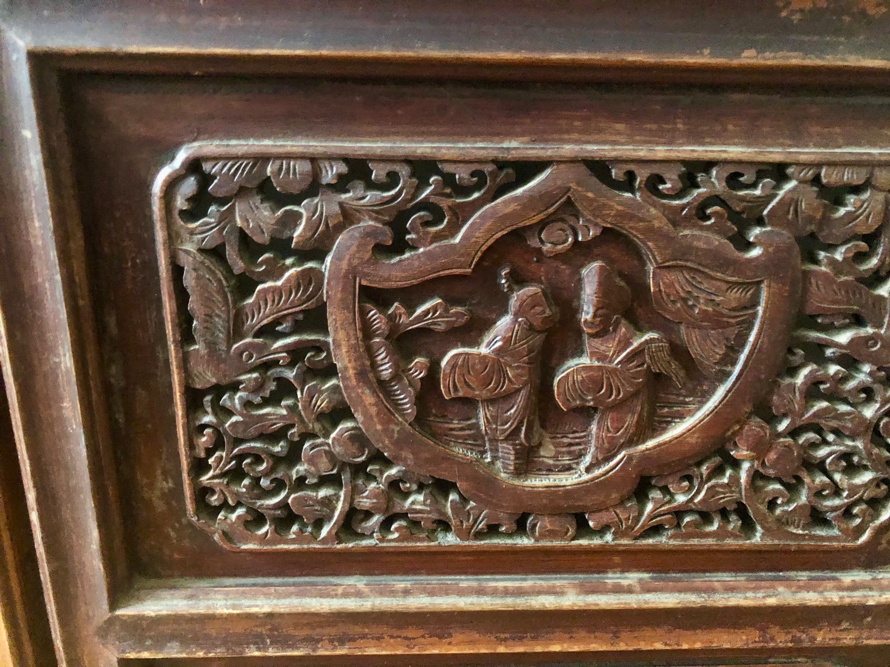 Articoli in legno: 2 China Holz-Paneele Relief geschnitzt alt – Usato da Basel venduto da chinarh891 4