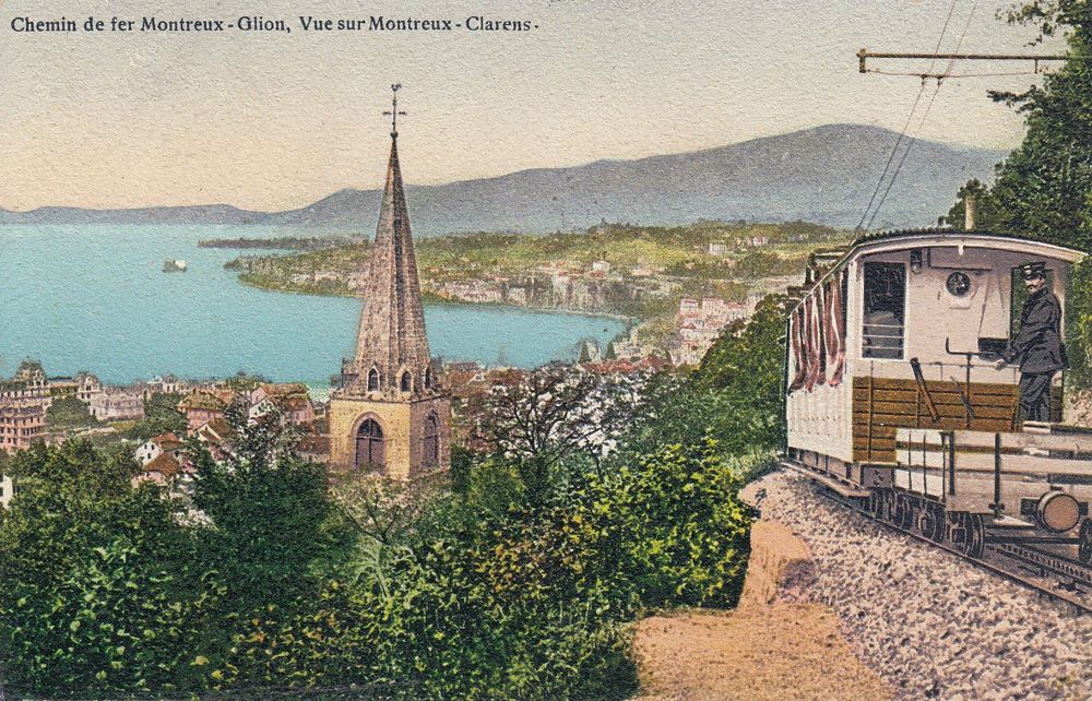 Montreux VD et chemin de fer Montreux-Glion en 1910 | Kaufen auf Ricardo