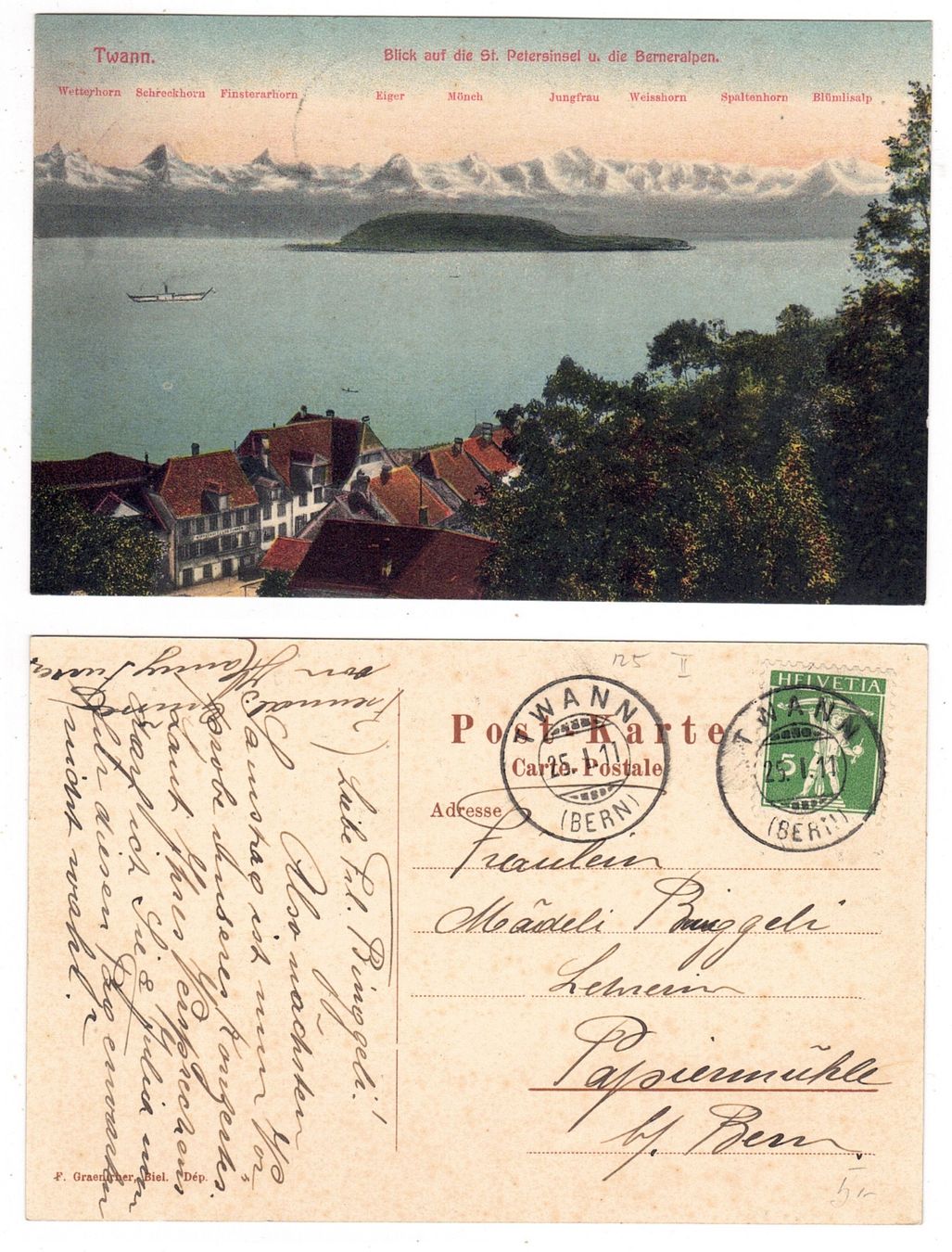 Cartoline postali: Twann – Usato da La Tour-de-Peilz venduto da amjust
