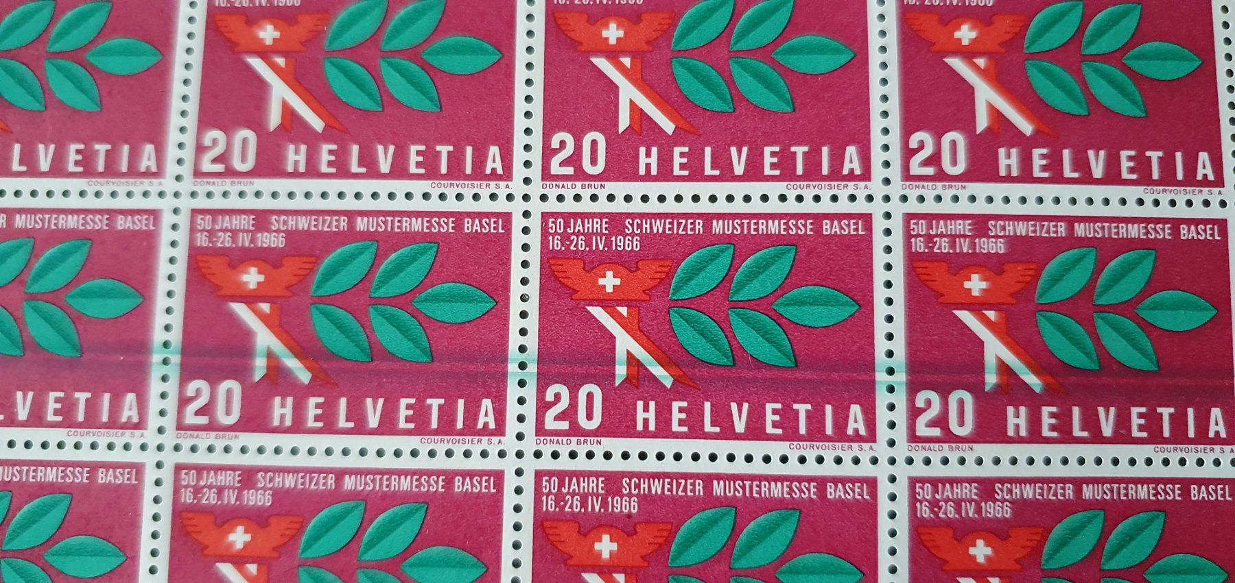 Tutti i francobolli: 1966 Bogen Nr.440 Rakelfehler, Wisch durch den Bogen – Usato da Kreuzlingen venduto da Rschweiz1 4