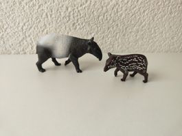 Schleich Tapir Familie Baby Jungtier Wild Life Zoo Regenwald