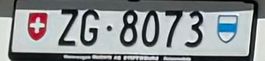 Nummernschild ZG 8073