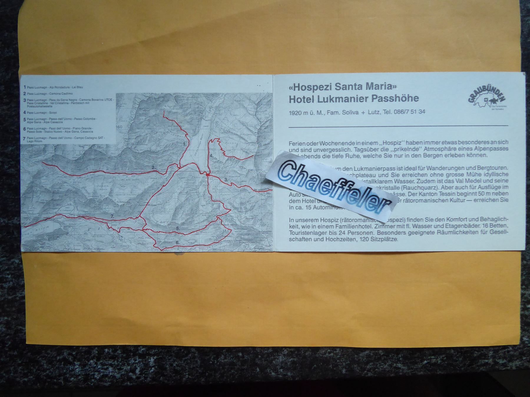 Cartes postales: Werbekarte: Hospezi S. Maria – Neuf (Voir description) à Zürich par Chaeffeler 1