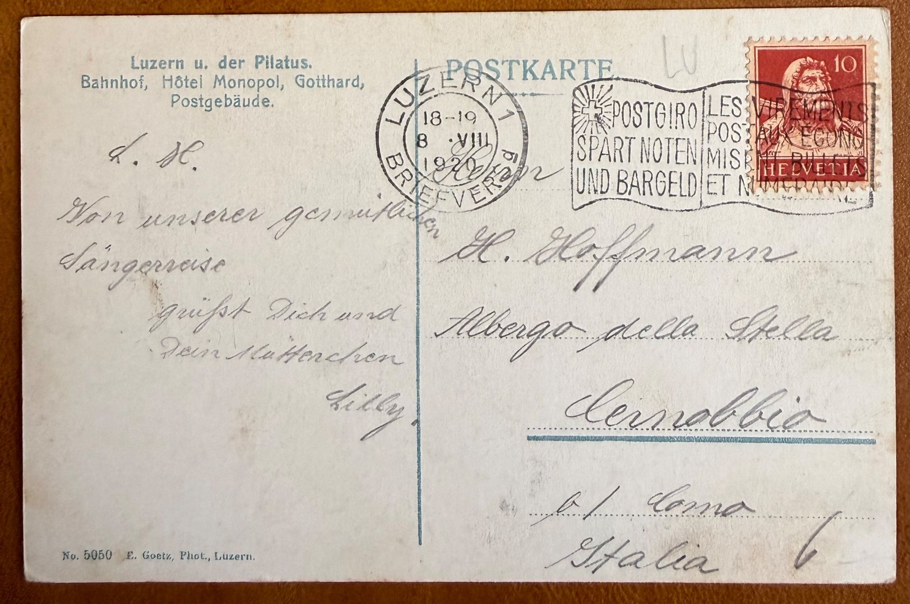 Cartoline postali: AK: Luzern - Dampfschiff  1920 – Usato da Lutry venduto da Ediego 1