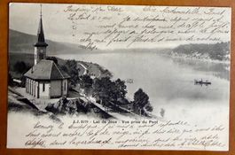 Le Pont - Lac de Joux avec bateau 1905