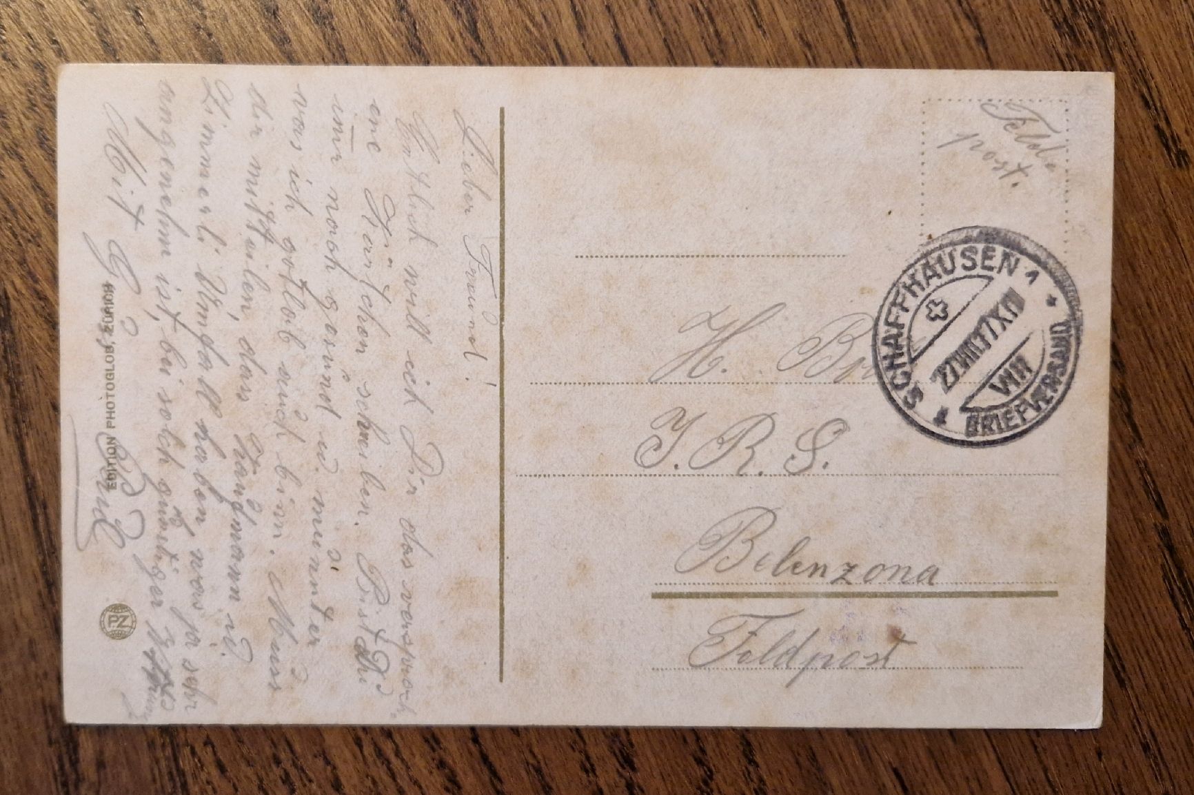 Cartoline postali: Rheinfall, Feldpost, 1917 – Usato da Ebikon venduto da Donar50 1
