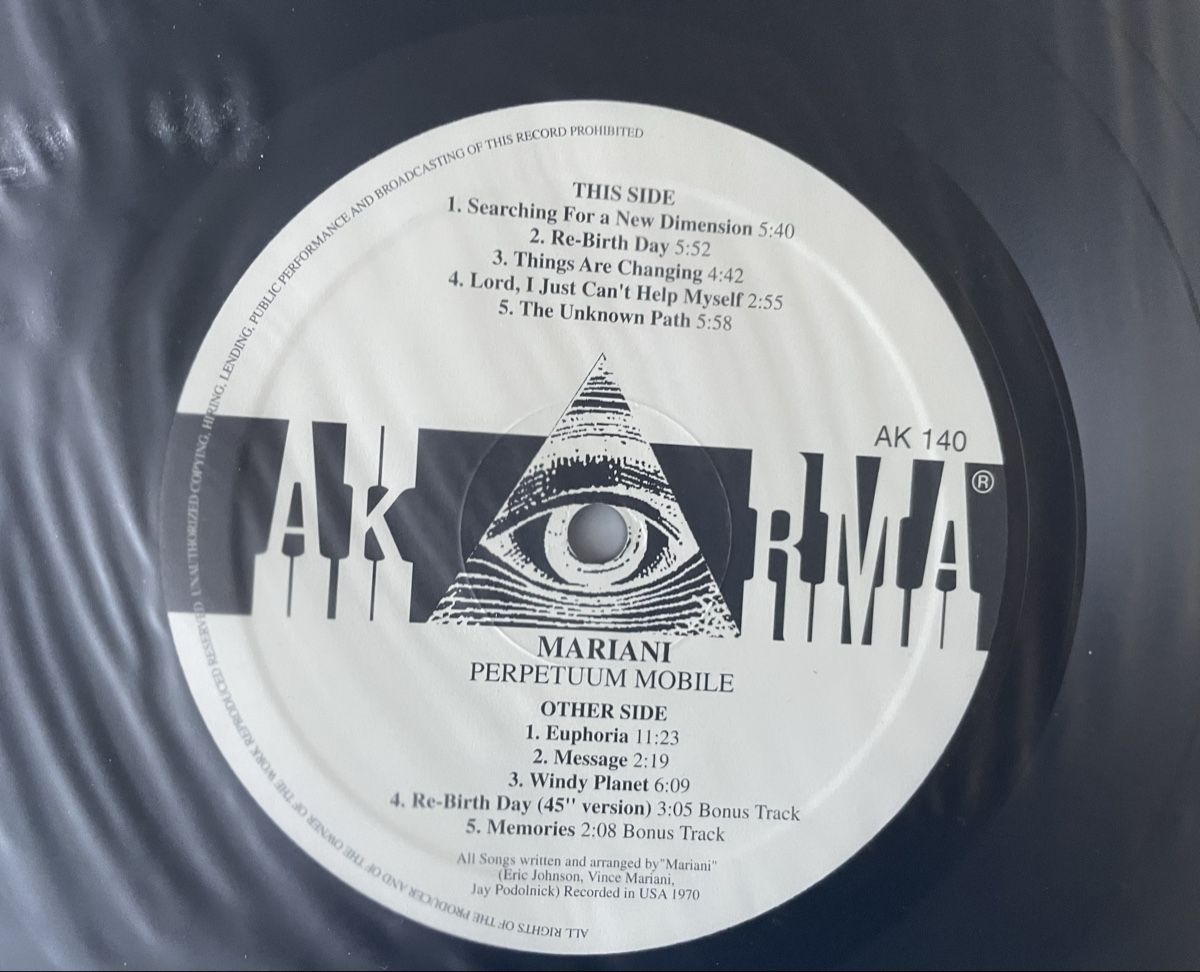 Schallplatten: Mariani - AKARMA - Vinyl LP - Perpetuum Mobile – Gebraucht aus Olten von Bluespapst 2