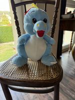 Plüschtier Dinosaurier blau ca. 30 cm guter Zustand