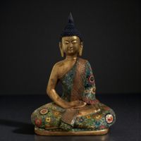China Buddha Figur Bronze Cloisonne Skulptur 39 cm Statue