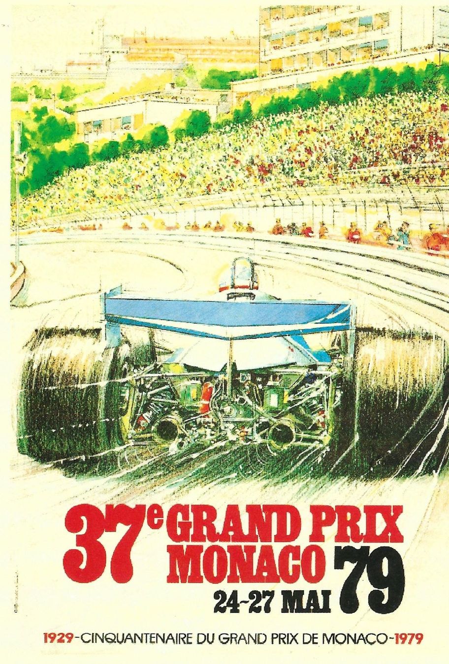 Cartoline postali: Postkarte, Formel 1 GP Monaco 1979 – Usato da Aarburg venduto da Hktm