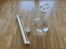 Dekantierflasche Glasi Hergiswil "Trapez" mit Reinigungsset
