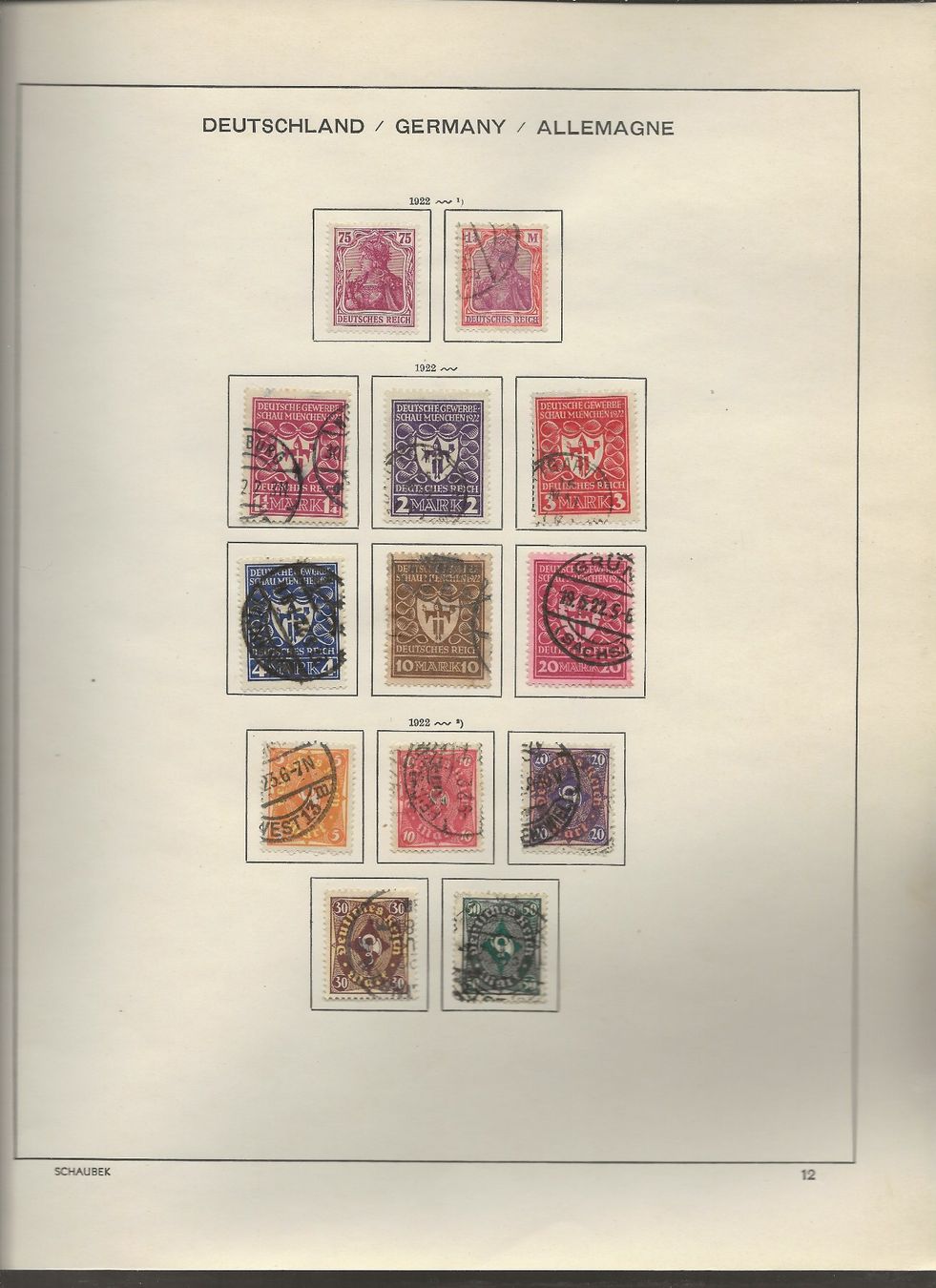 Tutti i francobolli: Marken Deutschland 1920 bis 1923 – Usato da Au ZH venduto da xelagreb01 5