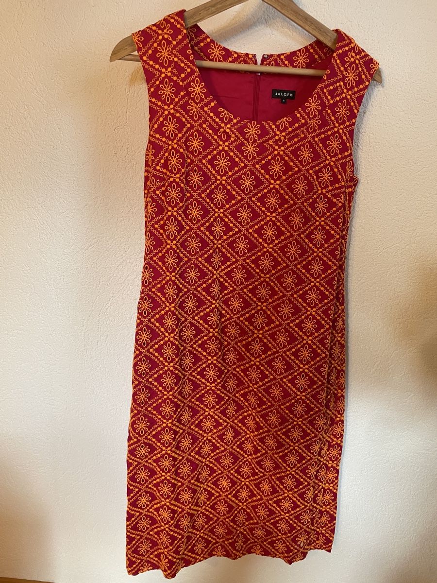 Kleider: Jaeger Kleid Orange Grösse 8, EU 36 – Gebraucht aus Winterthur von sabinemarie